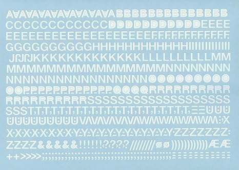 Selbstklebende Großbuchstaben Folie weiß, 10 mm, 1 Bogen