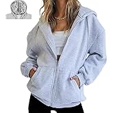 Bocianelli Womens Zip Up Hoodies Satin lined Hoodies Oversized Sweatshirts Fall Sweaters Casual Y2K Jackets Clothes