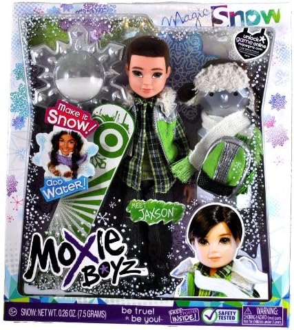 MGA Entertainment Moxie Boyz Magic Snow Series 11 Inch Doll - JAXSON with Artificial Snow, Snow Hat, Scarf, Backpack and Snowboard Plus Bonus Poster by Moxie Boyz