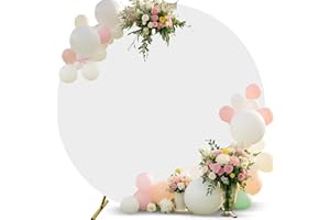 Antizz 6.6 ft Arch Backdrop Cover(Only Cover, Stand not included)，Round White Balloon Arch Covers Spandex Fitted, Circle Wedding Arch Cover for Ceremony Birthday Baby Shower Party Decoration