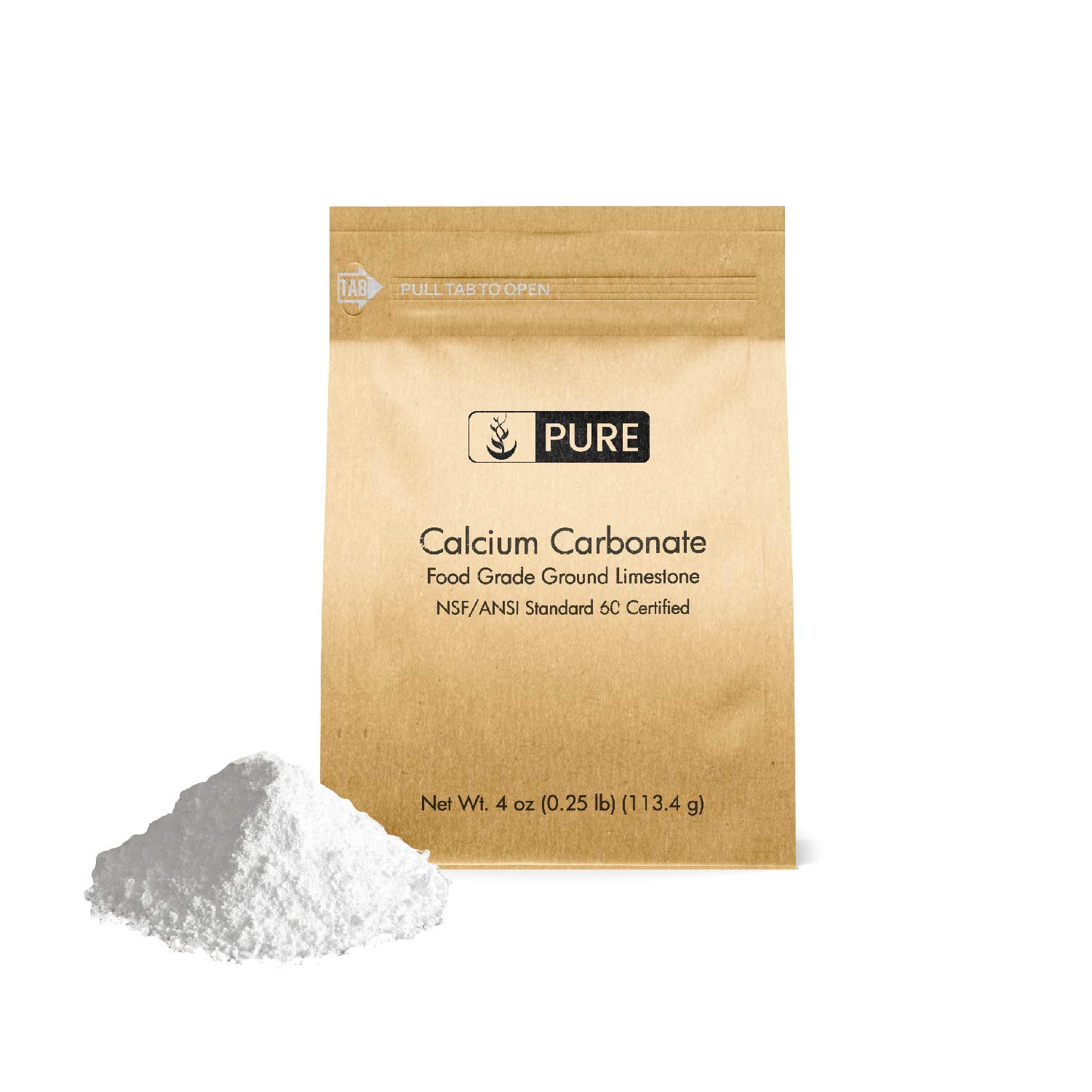 Calcium Carbonate Powder (4 oz), EcoFriendly Packaging, Dietary