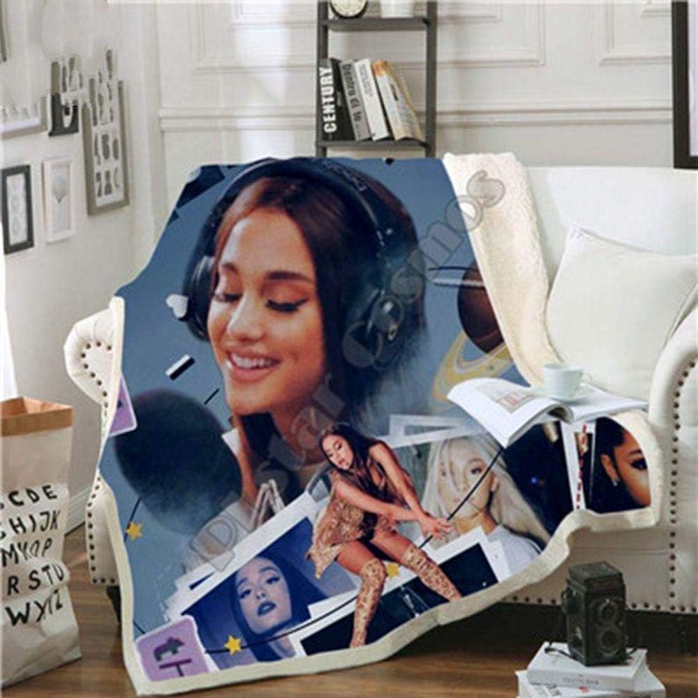 Yoin Celebrity Ariana Grand Design Blanket Plush 3d Printed for Adults Sofa Sherpa Fleece Bedspread Wrap Throw Blanket Microfiber -14,White,130x150cm