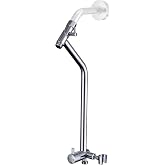 G-Promise All Metal Shower Diverter with 13.5 Inch Extended Holder(Chrome) | Downward-Extending Bracket for All Heights, 4 Spray Modes with Pause Mode, Anti-Leak, Easy to Install, Universal Replacement
