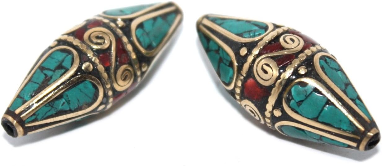 Turquoise Beads Coral Beads Nepalese Beads Tibetan Beads Handmade Beads BDA43