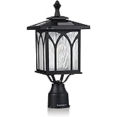 Kemeco ST4328Q-A Solar Post Light Outdoor Cast Aluminum Exterior LED Lamp Fixture for Garden Gate Yard Pole Pillar Driveway P