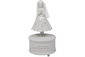 First Communion Girl 7.5 Inch Porcelain Musical Figurine Plays The Lord's Prayer