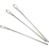 JASHII Silver Matte Long Handle Spoon Cocktail Mixing Stirring Spoons3pcs | SUS304 Stainless Steel, 8.6 inch, Iced Tea Coffee Spoons, Dishwasher safe, for home restaurant bar