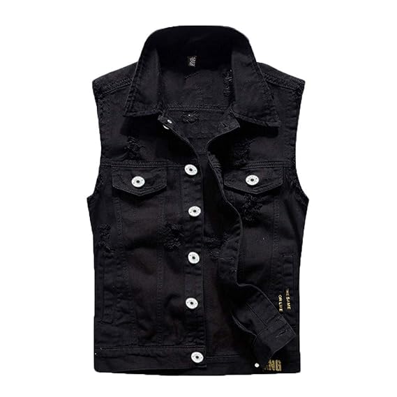 half black half white denim jacket