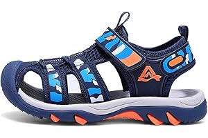 BININBOX Kid's Boy's Girl's Summer Outdoor Beach Sports Breathable Closed-Toe Sandals Soft Sole Hiking Beach Shoes
