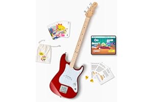 Fender x Loog 3-String Stratocaster Electric kids Guitar 3 string beginner kit (Candy Apple Red)