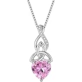 Inpasne Infinity Celtic Knot Necklace for Women 925 Sterling Silver Irish Necklace Birthstone Jewelry Gifts for Her