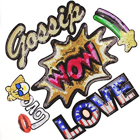 4-10in Assorted Size Letter Iron On Glitter Sequin Decoration Patches DIY Sew On Patch for Jeans Clothing Hat