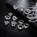 LJZspangle 13 Pcs Vintage Women Mid Ring Set Flower Love Heart Rhinestone Joint Knuckle Nail Midi Ring Set