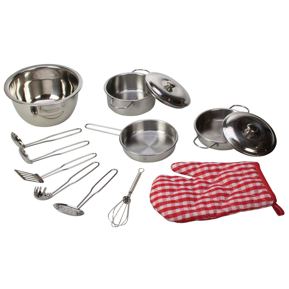Bigjigs Toys Children's Stainless Steel Kitchenware Set