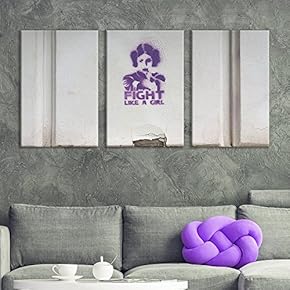 3 Panel Canvas Wall Art - Triptych Street Graffiti Series - Princes Leia - Giclee Print Gallery Wrap Modern Home Art Ready to Hang - 16"x24" x 3 Panels