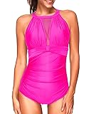 Tempt Me Women One Piece Swimsuits Hot Pink High