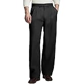 Susclude Mens Casual Dress Pants Old Money Pleated Baggy Wide Leg Slacks Vintage Stylish Relaxed Fit Work Trousers