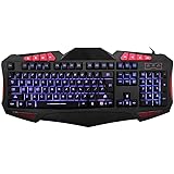 FARSIC Adjustable LED Backlight Wired Mechanical Gaming Keyboard, Full Keys Anti-Ghosting - Black