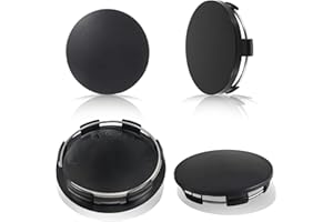 4 Pcs 2.68 Inch 68mm Black Wheel Center Caps Outer Diameter ABS Plastic Hub Caps Universal Snap-in Center Covers Polished Veh