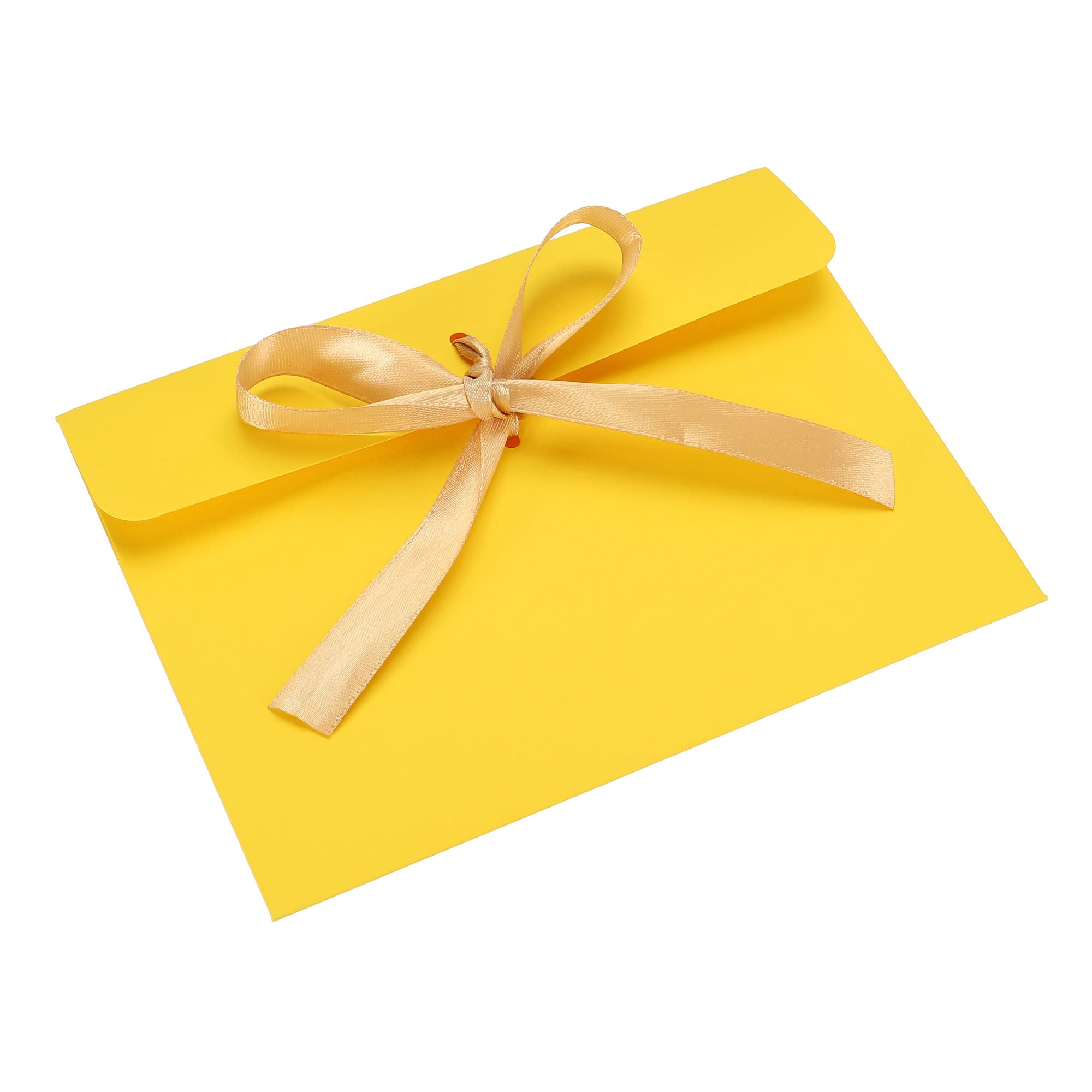 PATIKIL Invitation Envelopes, 25 Pack Greeting Card Envelope with Ribbon for Wedding Party, Yellow