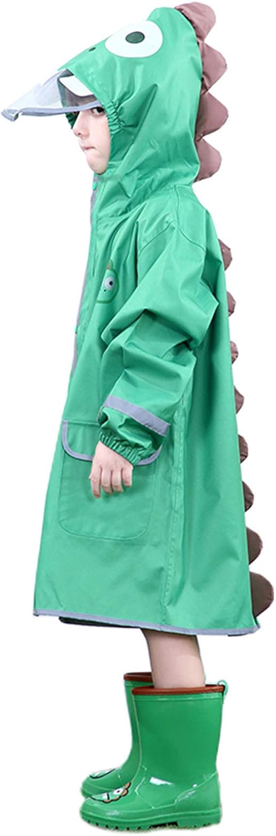 Domueay Imperméable Enfants Garçons Combinaison De Pluie Respirant Léger Vetement De Pluie Avec Capuche Zip Vêtements Imperméables Pour Enfants Bebe 1-9 Ans, Bleu Marine, 7-9 Ans
