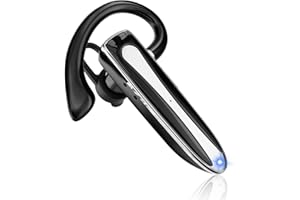 MOSYXE Bluetooth Earpiece V6.1, Wireless Handsfree Headset with Mic, CVC8.0 Noise Canceling for Calls Business Single-Ear Earphone, 24 Hrs Driving Headset for Android, iOS, Laptop, Office, Truck Driver