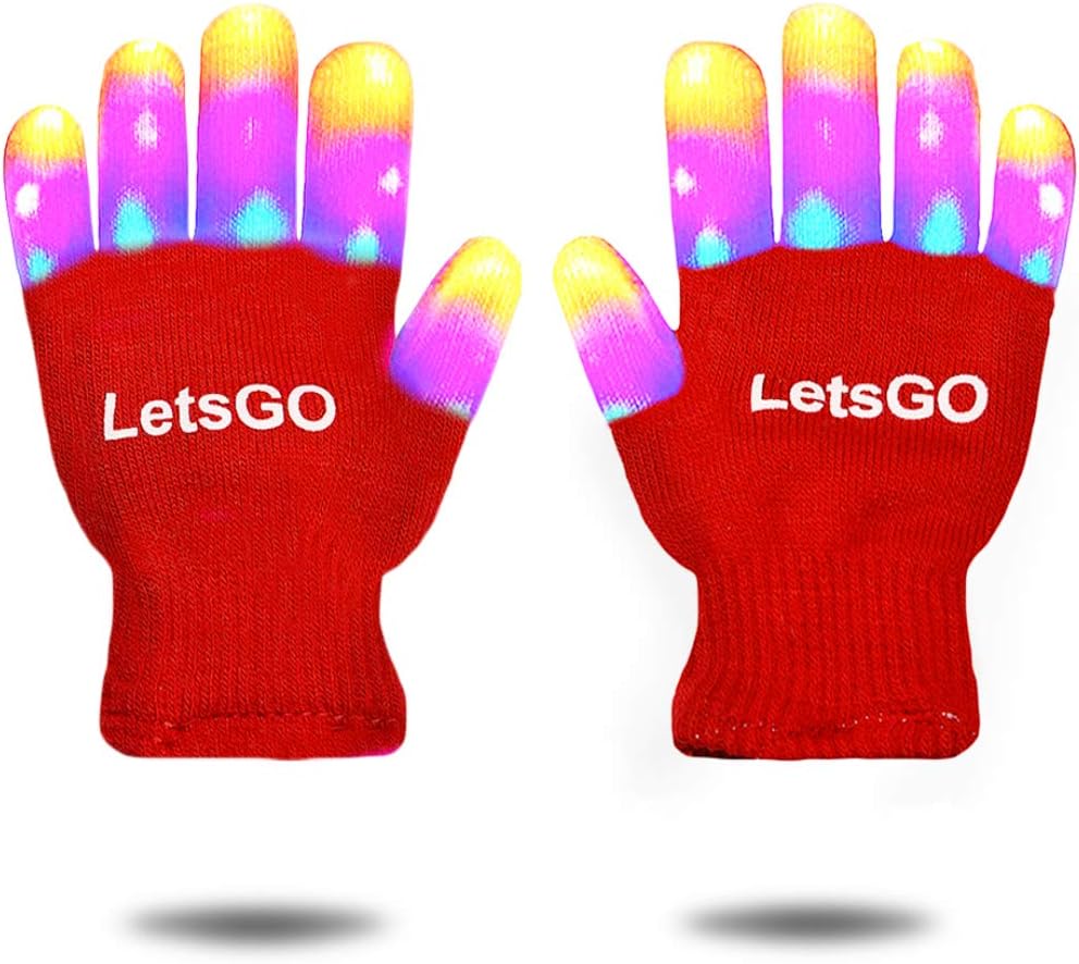 dmazing Flashing LED Light Gloves - Festival Gifts for Kids
