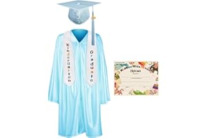 GraduationMall Kindergarten Graduation Cap Gown Stole Package with 2024 Tassel, Certificate