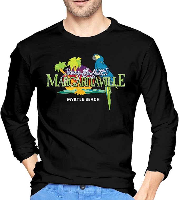 Jimmy Buffett Mens TShirt Round Neck Long Sleeve Novelty