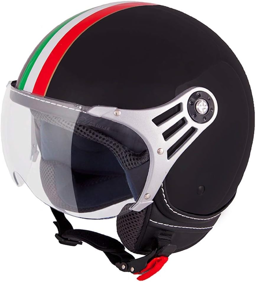 Casco Moto/Scooter Bambino Argento - Certificato ECE 22-06, Taglia M (49-50 Cm)