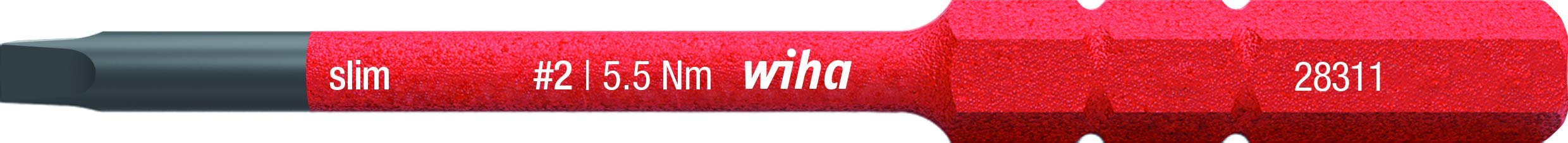Wiha 2831 slimBit Electric Robertson 2 x 75 mm, True Red (2831172)