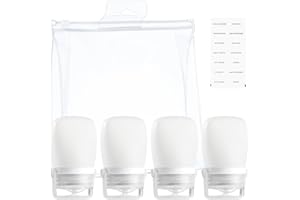 RONRONS Silicone Travel Bottles,1oz Mini Ketchup Squeeze Salad Dressing Sauce Bottles Small Leak Proof TSA Approved Container for Shampoo Conditioner Toiletries(4 Pieces