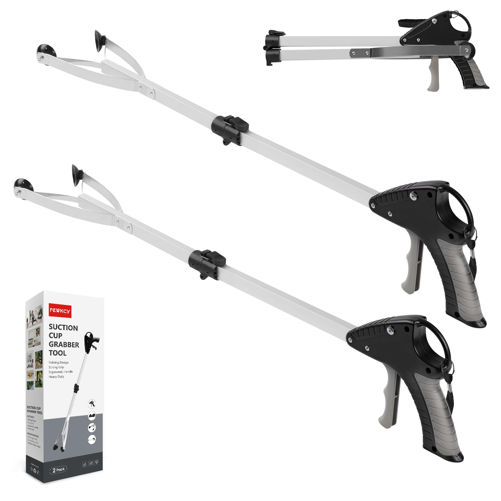 Photo 1 of 32" Grabber Reacher Tool, 2-Pack Foldable Reacher Grabber with Suction Cup Grip, Heavy Duty Pick Up Tool Grabbers for Seniors, Trash Picker Upper Grabber for Indoor & Outdoor Use