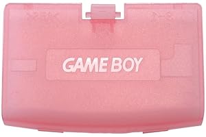AMBERTOWN Battery Back Door Cover Case for Game Boy Advance GBA Replacement Clear Pink