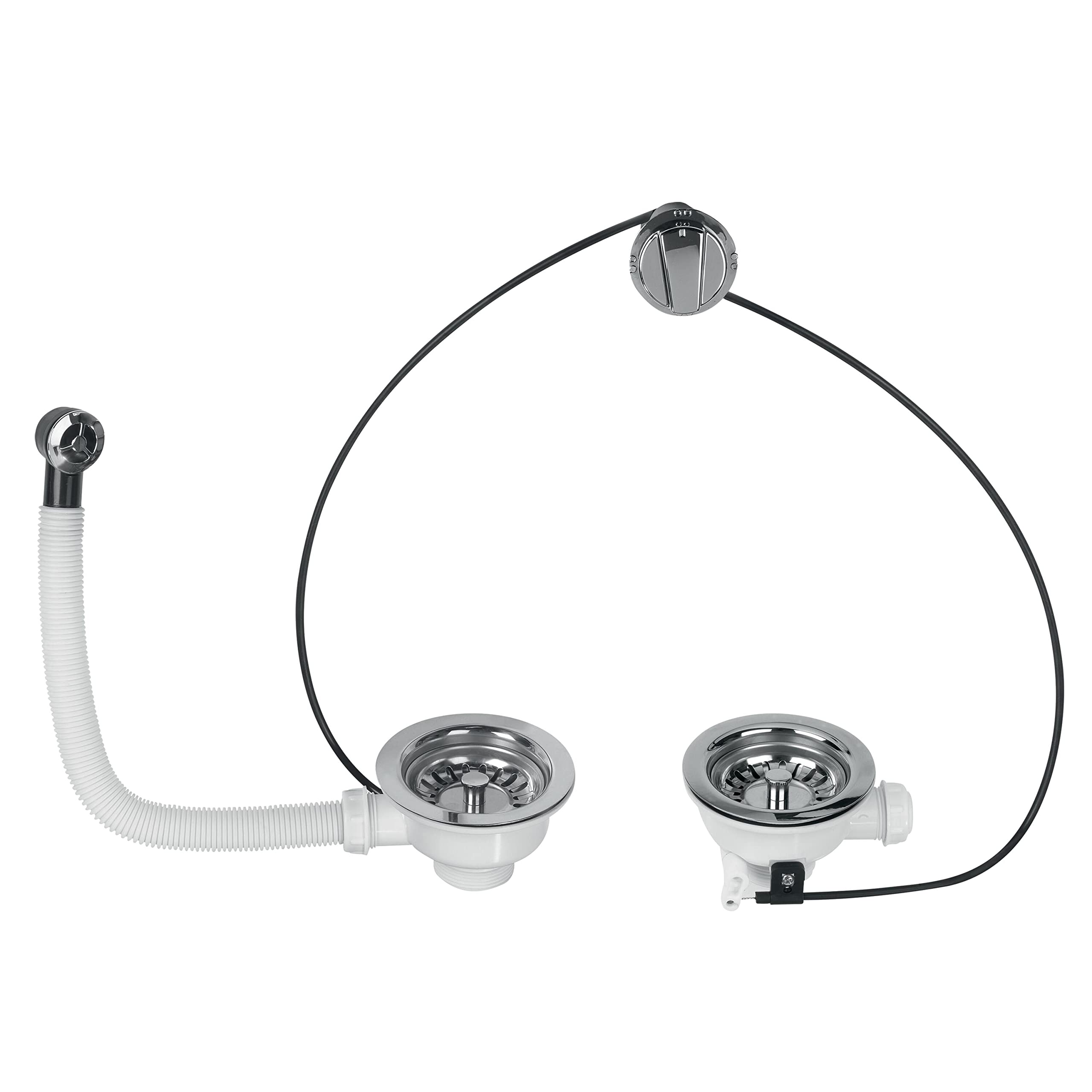 Wirquin 30718724 Sink Unit with 2 Drawers and Cable Control White