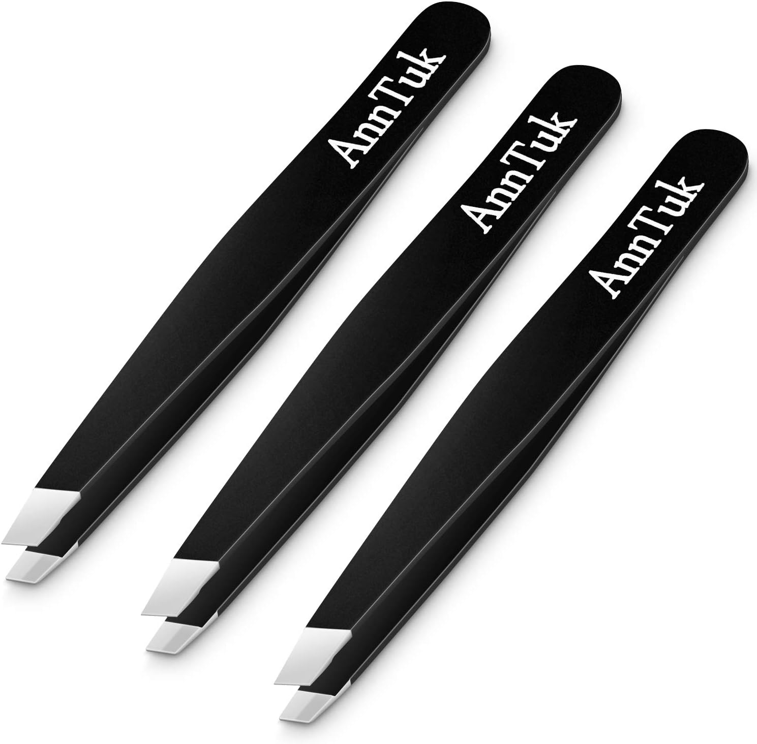Slant Tweezers Set, 3 Pcs Anntuk Premium Stainless Steel Slant Tips