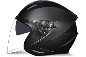 Motorcycle Helmet,Open-face Motorbike Racing Jet Helmet Adult Offroad Motocross Helmet Double Visor Fashion Personality for M