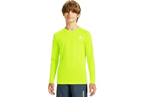 DEVOROPA Youth Boys Compression Shirt Long Sleeve Football Baseball Undershirt Quick Dry Sports Baselayer Crewneck