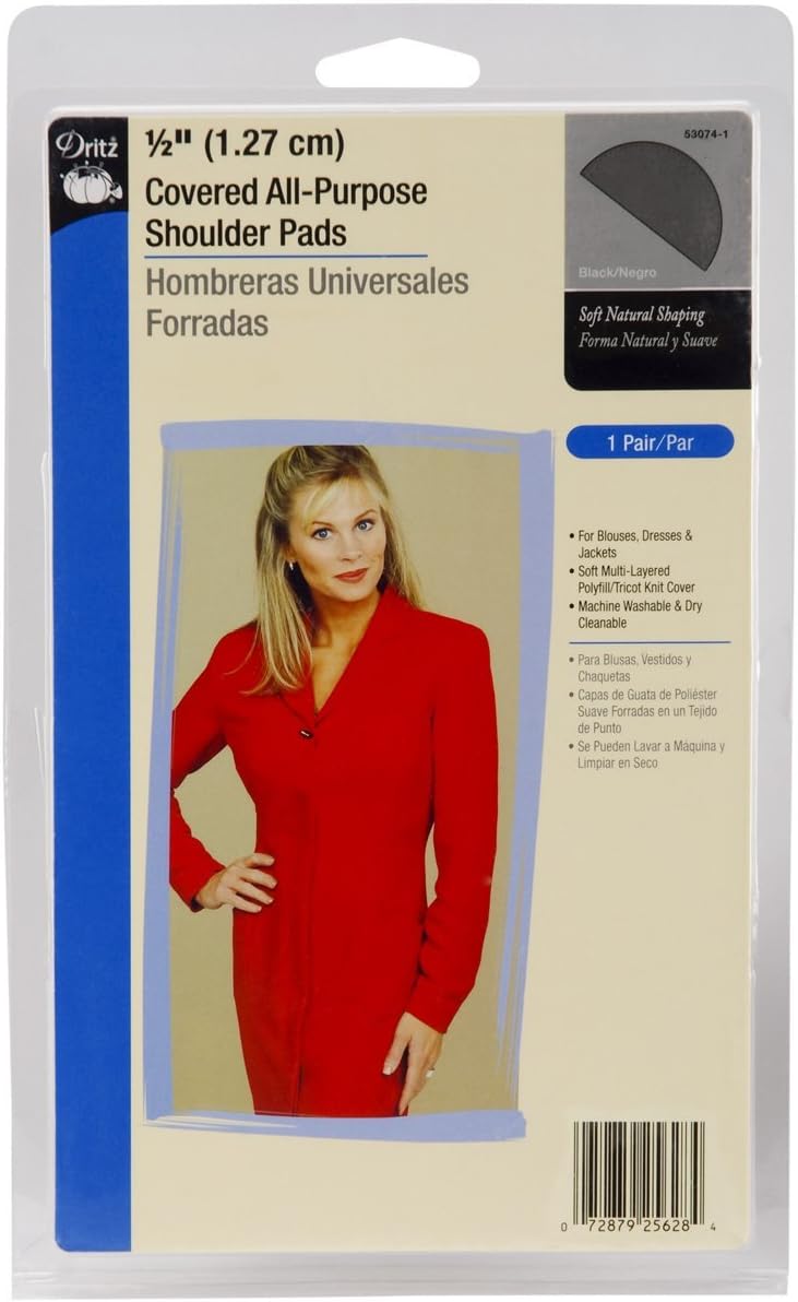 Dritz 53071-1 Shoulder Pads, Covered All-Purpose, 1/4", Black: Arts, Crafts & Sewing