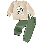 MERSARIPHY Toddler Baby Boy Clothes Fall Winter Outfits Truck Printed Long Sleeve Sweatshirt Tops Joggers Pants Set Sweatsuit