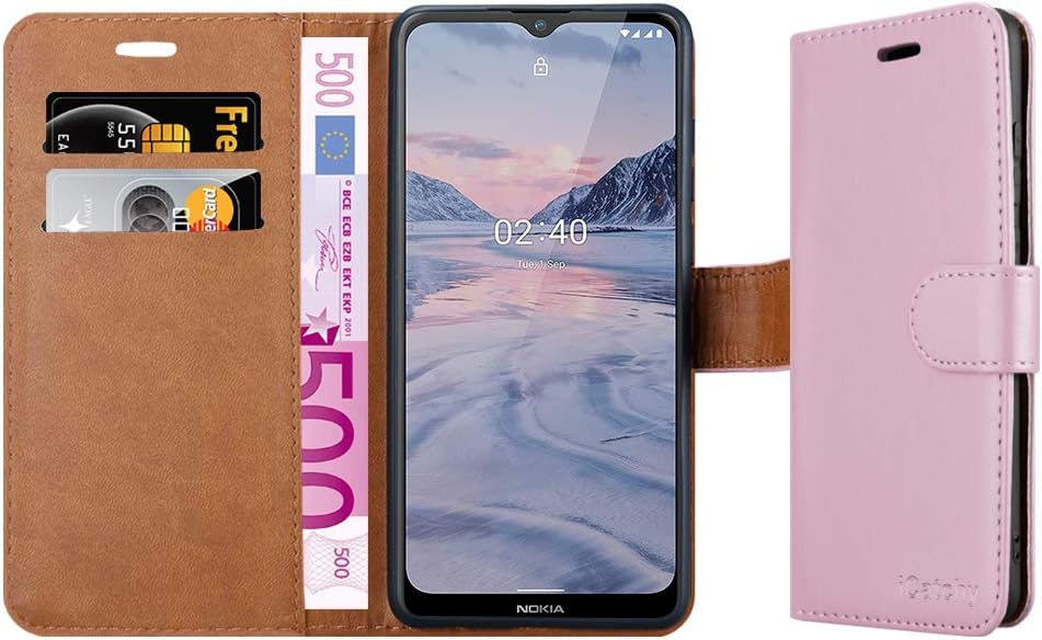 iCatchy For Nokia 2.4 Case Leather Wallet Book Flip Folio Stand View Cover Pouch for Nokia 2.4 (6.5'') Phone Case (Rose Gold) - Image 4