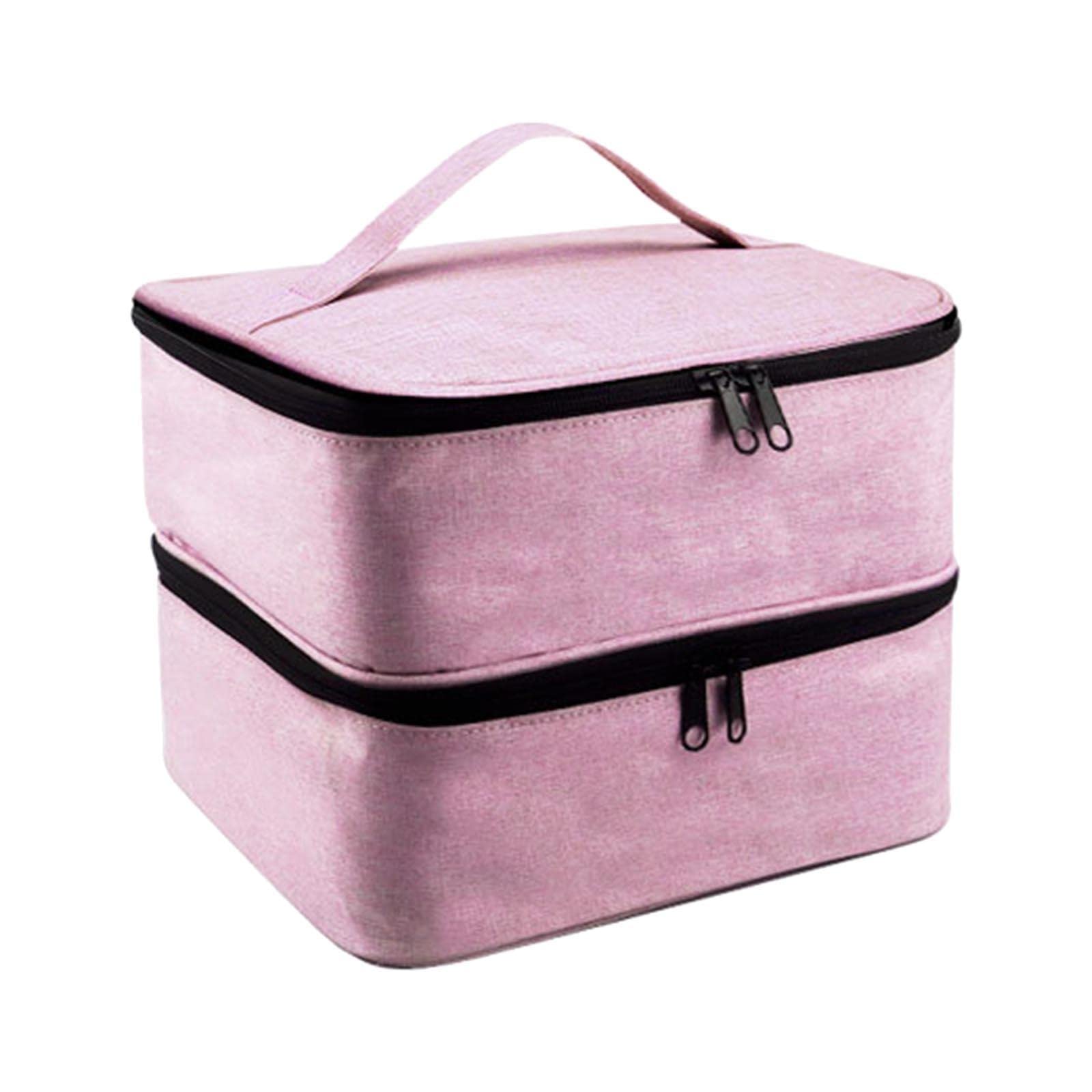 Colcolo Nail Polish Storage Bag, Nylon Organizer for Essential Oil Manicure Sets, Pink