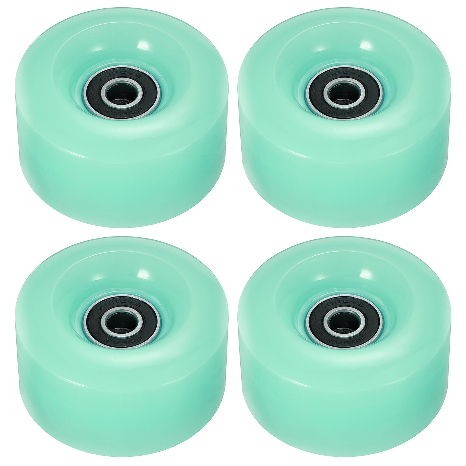 M METERXITY 4 Pack Skate Wheels - PU Quad Skate Fitting Wheels with Bearing, Apply to Double Row Roller Skating/Skateboard (Green)