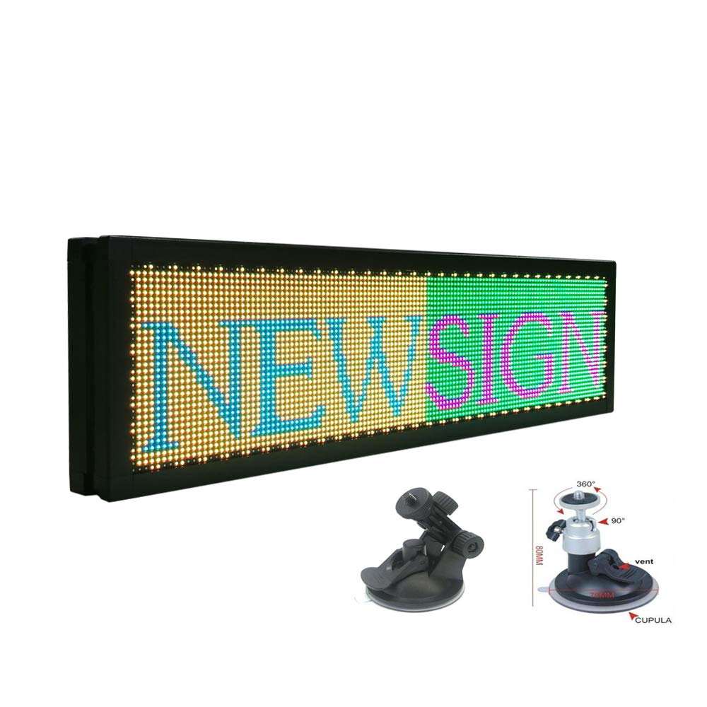 P4 LED Car Display 12V -36V Sign Led Car Rear Window Message Board 21x6  inch RGB Full Color Indoor LED Sign Support Scrolling Text Image LED  Advertising ...