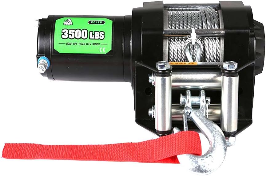 3000LB.Load Capacity Electric Winch Kit for ATV/UTV ,OFFROAD BOAR 12V Powersports Winch Hawse Fairlead with Wireless Handheld Pemote and Wired Handle(Steel Cable)