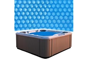 AURSK SPA and Hot Tub Bubble Cover, 12mil 7x7 Foot Square Hot Tub Thermal Blanket,Insulating Blanket for Outdoor Hot Tubs,Blue