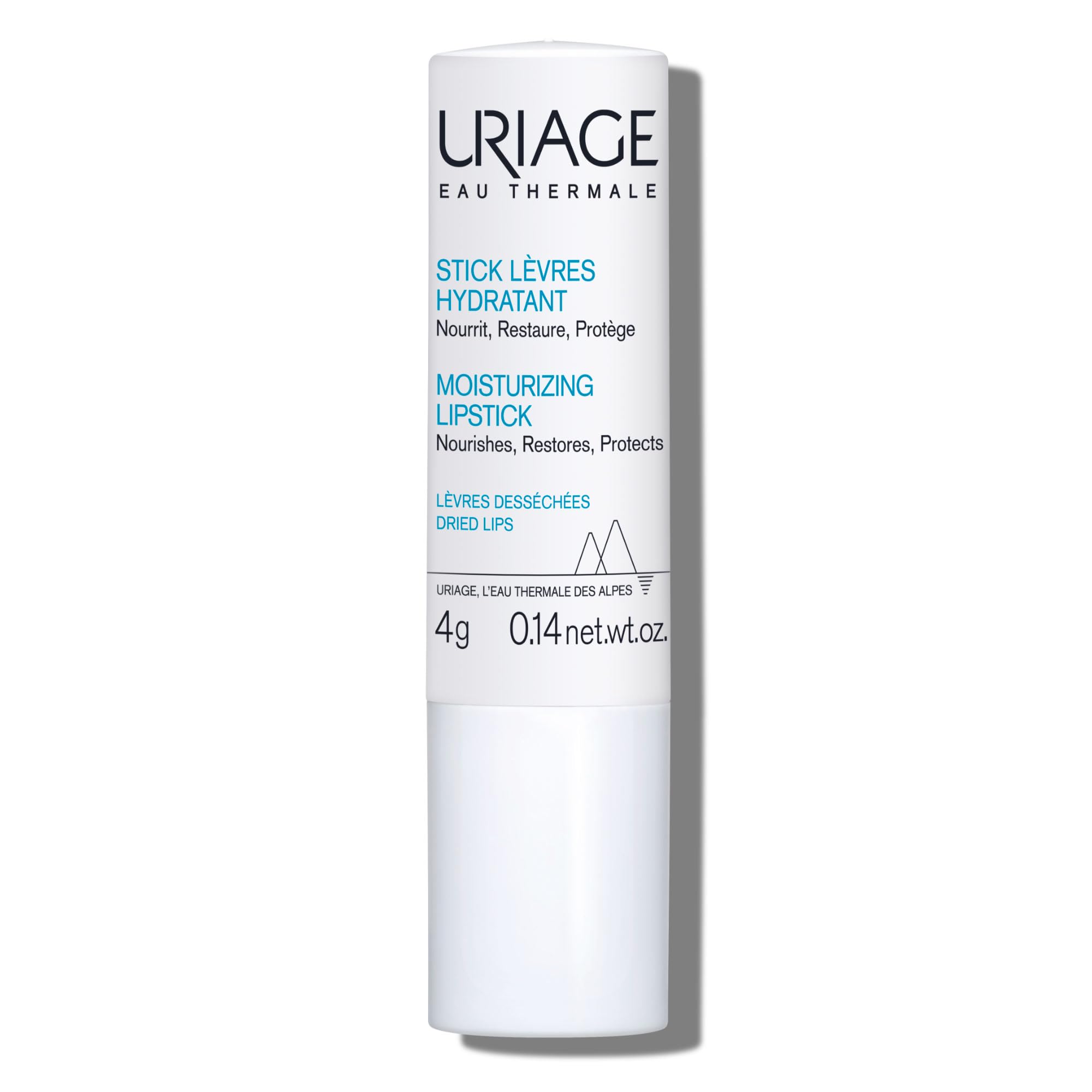 Uriage Eau Thermale Moisturizing Lipstick 4g - With Shea Butter & Borage Oil - Nourrishes, Restores, Protects - Long-Lasting - Very Dry & Irritated Lips