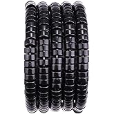 BEADIA Natural Black Onyx Spacer Beads Caps Loose Semi Gemstone for Beading Jewelry Making 6mmx3mm 38cm