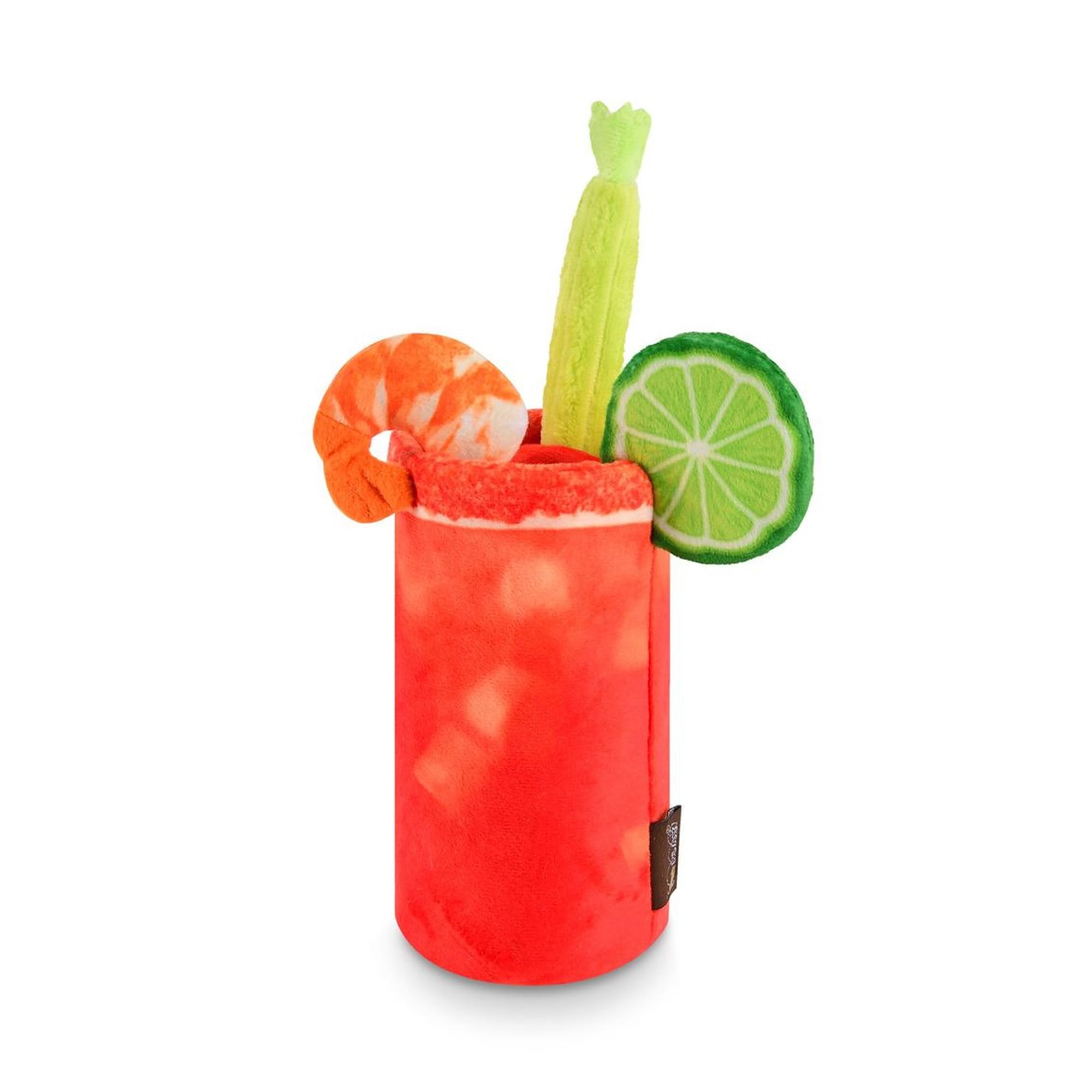 P.L.A.Y. Barking Brunch Buddy Bloody Mary Plush Dog Toy – Durable Double-Stitched Squeaky Toy – Eco-Friendly, Machine Washable, Fun Cocktail-Inspired Design for Small, Medium & Large Dogs