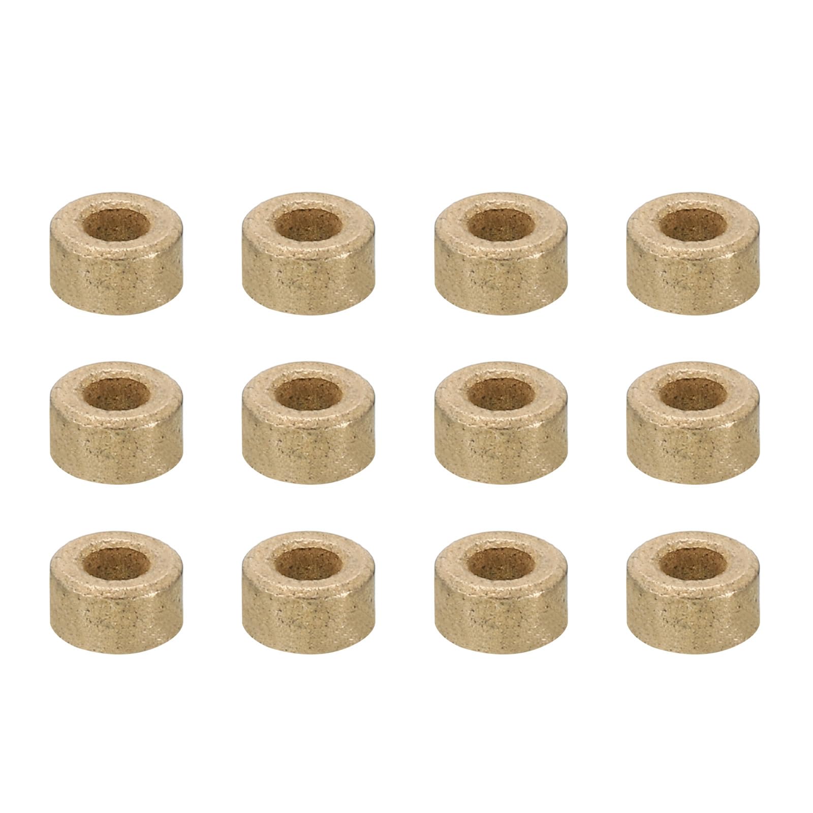 PATIKIL M3 Brass Spacers, 12 Pcs Metal Spacer Brass 3mm ID x 6mm OD x 4mm L Brass Spacers Screw Standoff for 1/8 Inch or M3 Screw